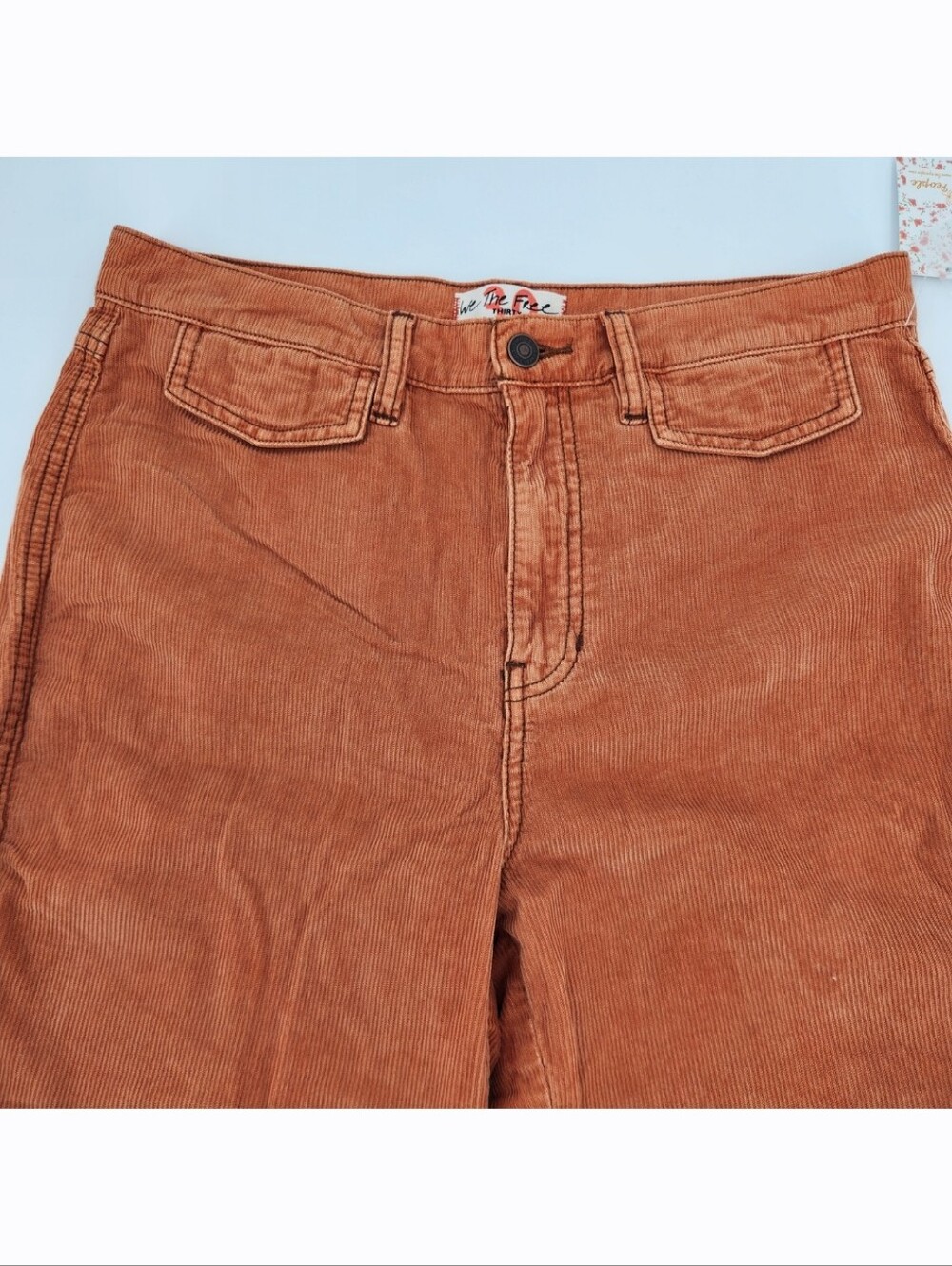 Free People We The Free Aces Straight Leg Corduroy Pants Womens Size 30 Orange - Picture 4 of 10